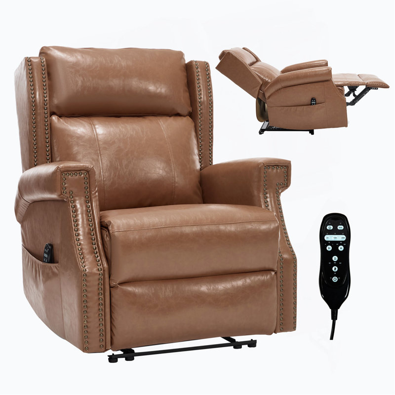 Manual Recliner Chair In Faux Leather For Living Room With Heavy Duty Motion Mechanism, 8 Vibrating Nodes And 3 Massage Modes.