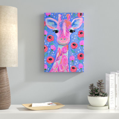 'Lily the Giraffe' Print on Wrapped Canvas