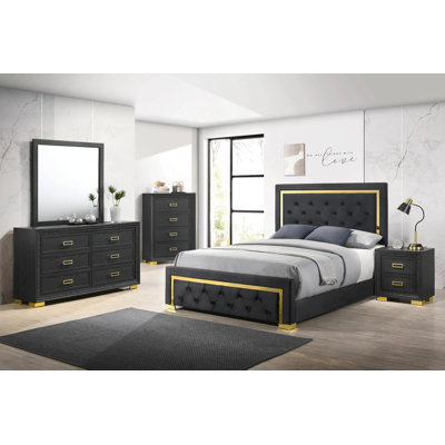 Mobilier de chambre à coucher 4 pièces Glamour
