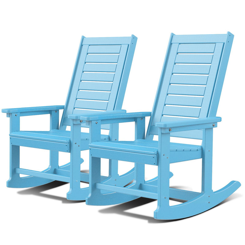 Outdoor Rocking Chairs  Set of 2, Arctic