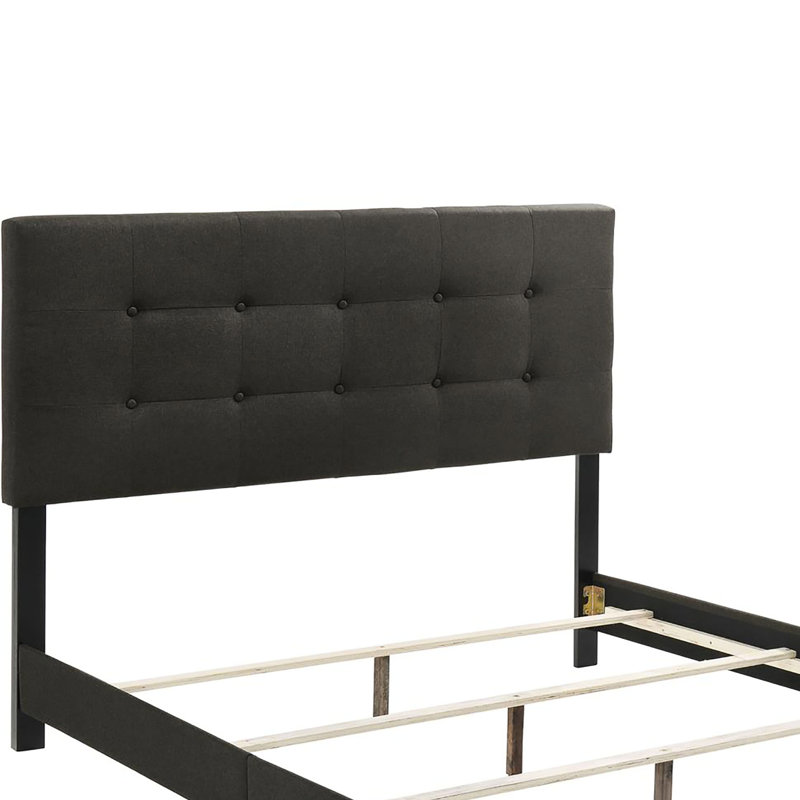 Lit à panneaux gris anthracite pour chambre à coucher, confortable et élégant, Grand lit