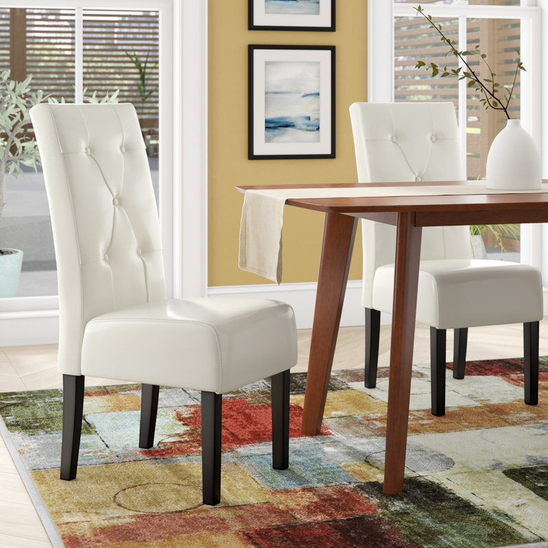 Corinne Tufted Upholstered Dining Chair, Ivory