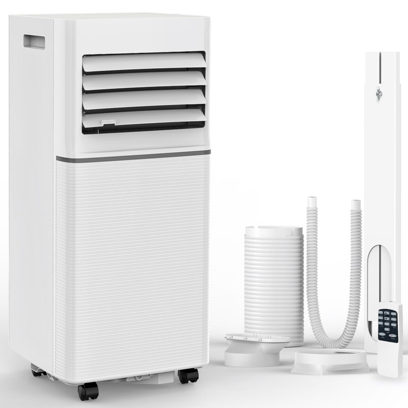 8,000 BTU Portable Air Conditioner,3-in-1 AC Cooler Dehumidifier Fan with LED Display, Remote Control, Quiet, Sleep Mode, 360° Casters, Window Kit for Room Office Apartment Garage