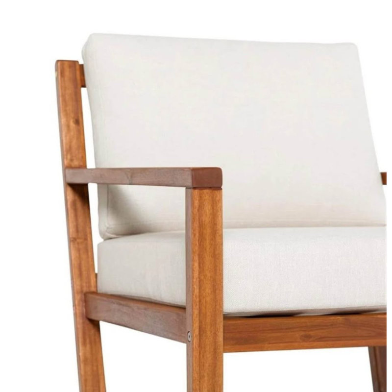Modern Slat Back Wood Club Chair - Brown