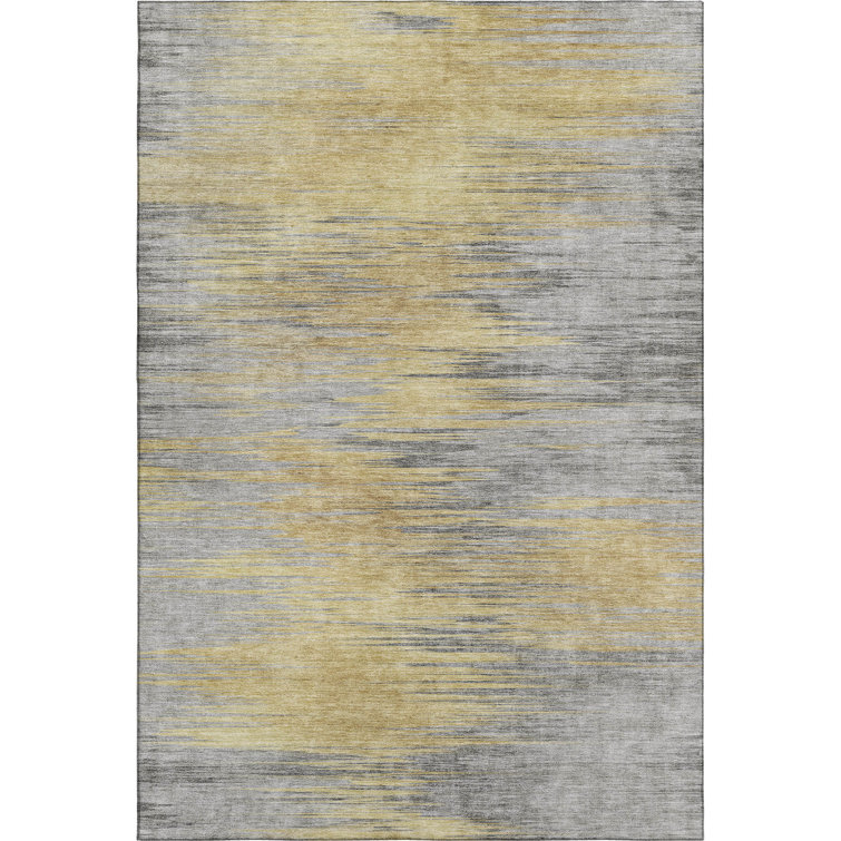 Premium Machine Washable Prisco Gold Rug