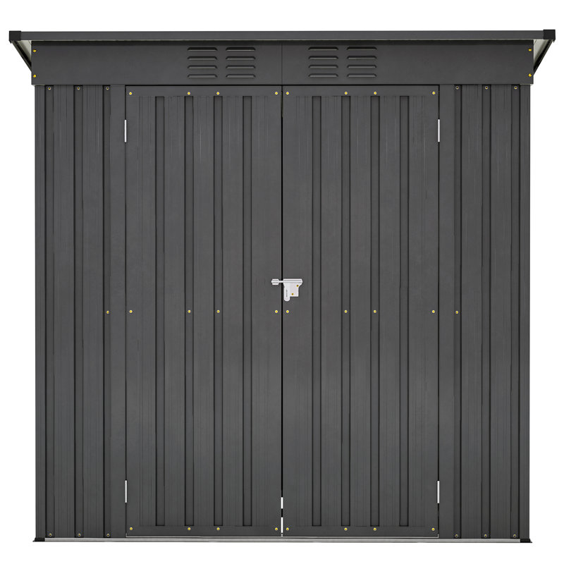 Armoire de rangement de jardin noire de 6 pi x 4 pi - Remise d'extérieur toutes saisons 6 pi x 4 pi Scratch pour outils, animaux de compagnie et intempéries