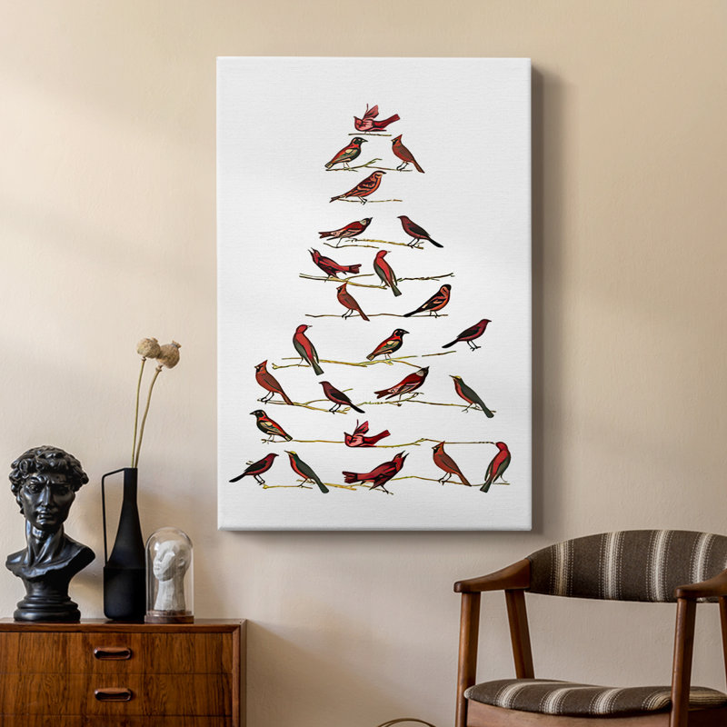 Red Bird Christmas Collection B - Gallery Cavas, H 60 po x l 40 po