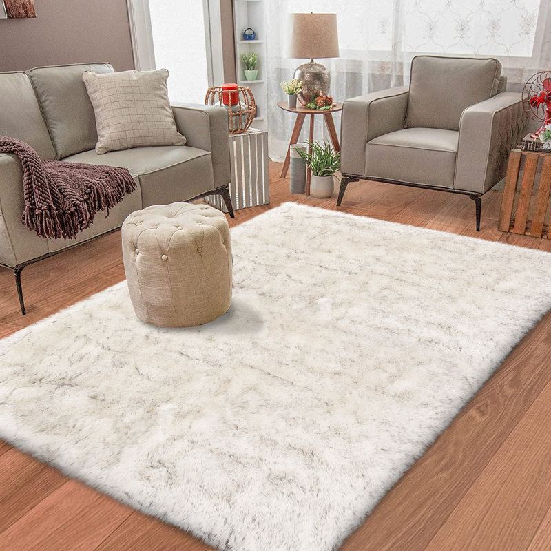 Macie-Rose Faux Sheepskin Indoor Rug, Rectangle 6' x 9'