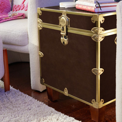 Table de bout en simili cuir avec pieds Rhino