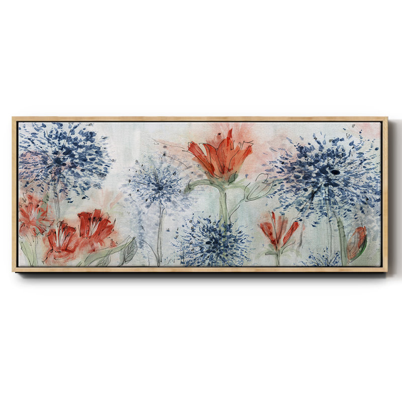 Tiger Lily Field- Framed Canvas, 20" H x 50" W