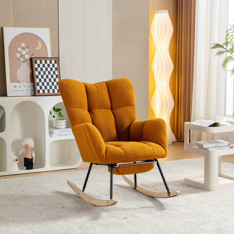 Chaise berçante moderne Marsa, Caramel