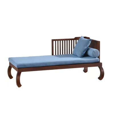 Chaise longue rembourrée en bois massif chinois