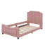 Lit de jour simple rembourré avec tête de lit rayée, canapé-lit moderne à profil bas pour chambre à coucher-1310052478