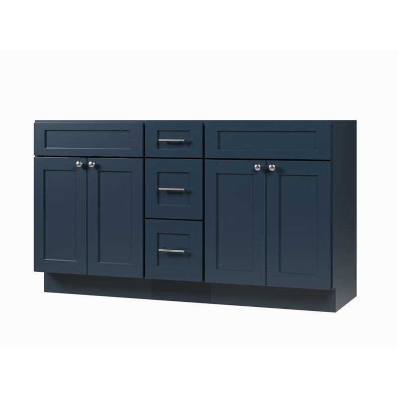 Base de meuble-lavabo double 60 po seulement, Bleu