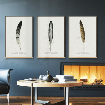 Améthyste saphir encadré sur toile, ensemble de 3 pièces