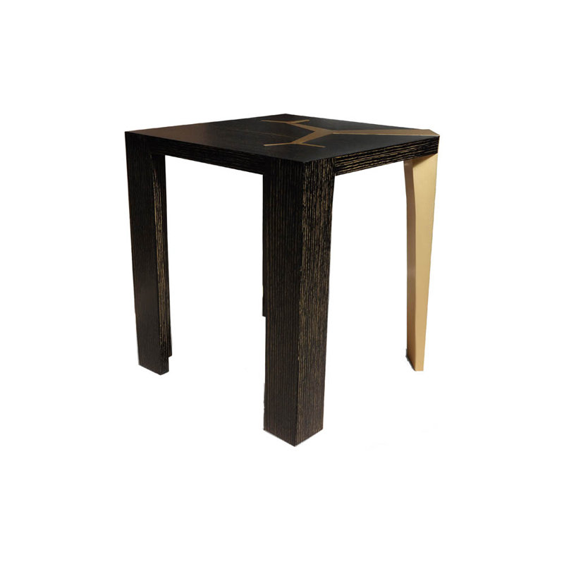 Allanna End Table, Brown/Gold