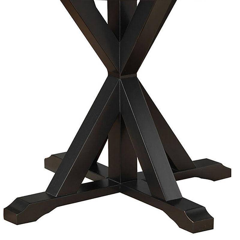 Gelder Round with Solid Wood Base Dining Table