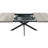 Extendable Rectangular Dining Table with Cross Base, Soft Gray MDF Top, Black Iron Legs, Seats 6-8