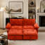 Canapé-lit convertible 73 po en velours orange avec matelas coulissant
