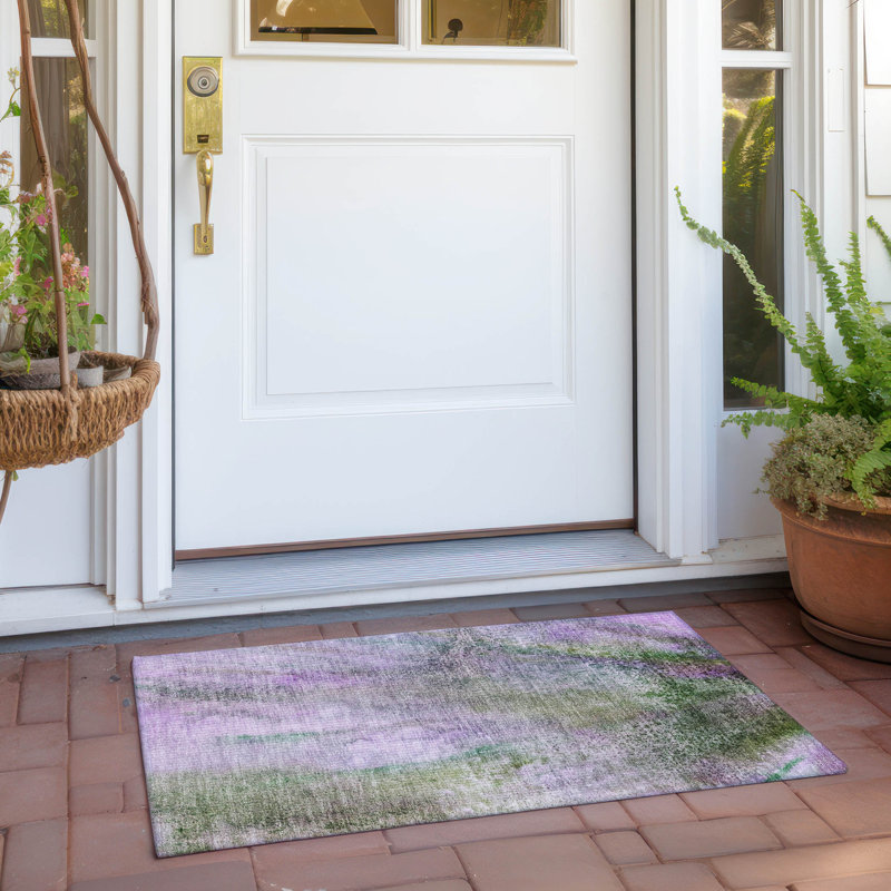 Deyoung Washable Abstract Indoor / Outdoor Rug, Rectangle 1'8" x 2'6"
