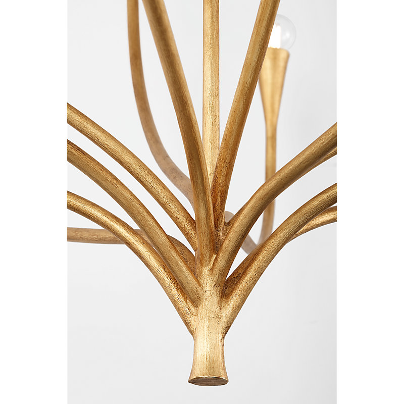 Julie Neill Chandelier, 12 Lights, Antique Gold Leaf