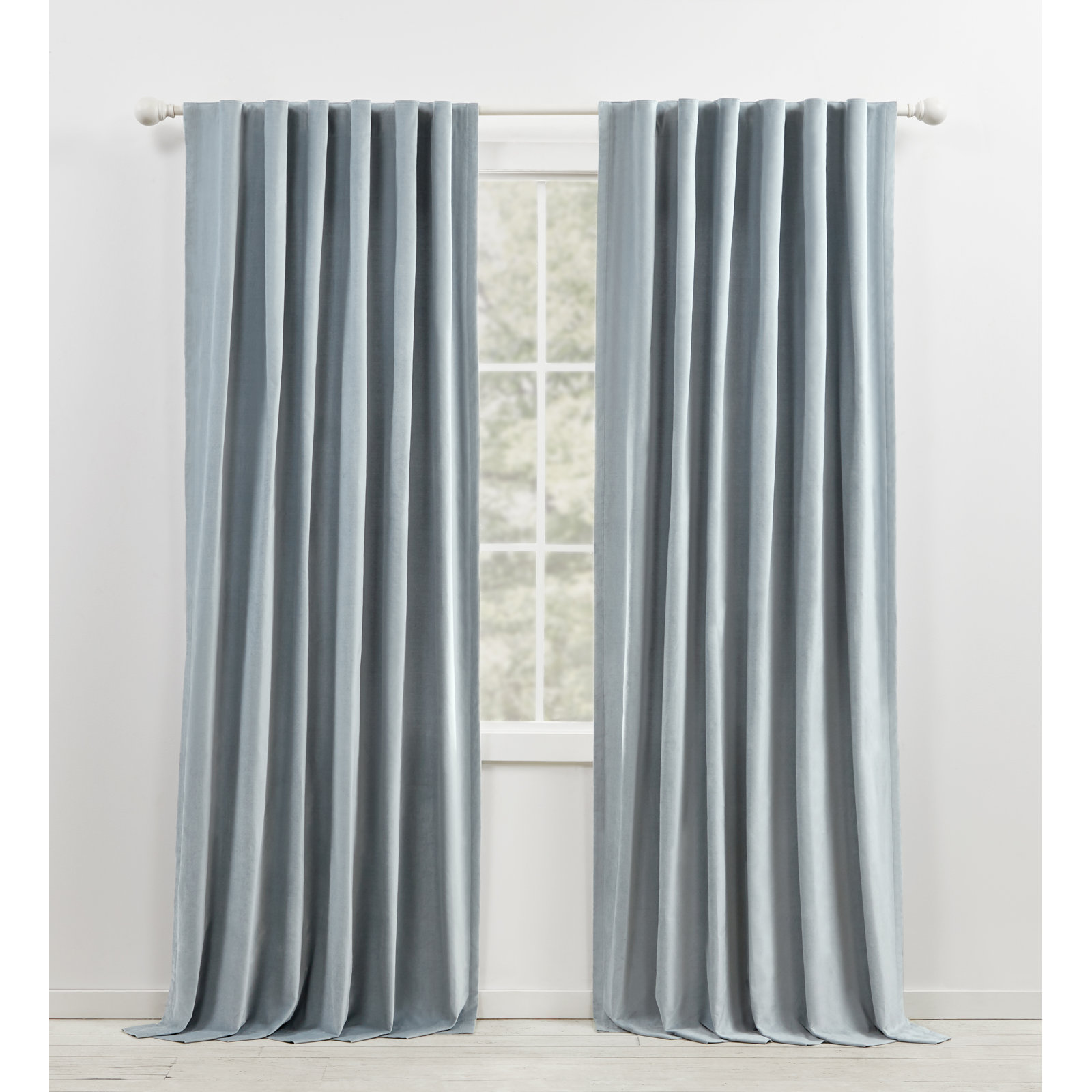 Lauren Ralph Lauren Room Darkening Velvet Panel, 52" x 108", Slate Blue