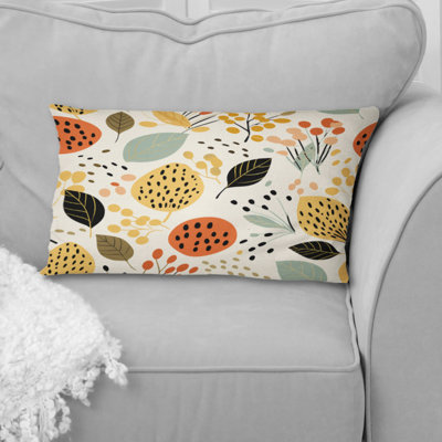 Feuilles de couleurs douces - motif tropical - Coussin Abstrait corail multicolore abstrait - Coussin