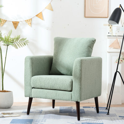 Fauteuil confortable, tissu, pieds en bois massif et fauteuil rembourré confortable avec pieds rembourrés en mousse