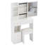 Petit bureau de meuble-lavabo 29,2 po avec tiroir gauche et tabouret rembourré, très grand miroir coulissant, commode de rangement multicouche à grande capacité pour les petits espaces | Idée cadeau-695224596