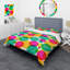 Ensemble de housse de couette en microfibre vert / orange 3 pièces-840559114
