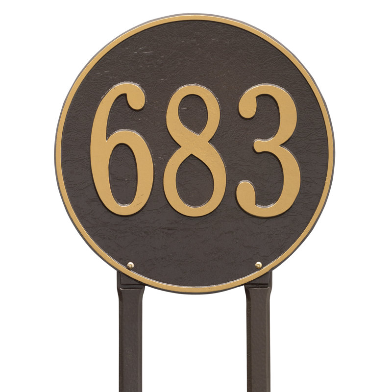 Plaque d'adresse sur 1 ligne, Bronze et doré, Oui