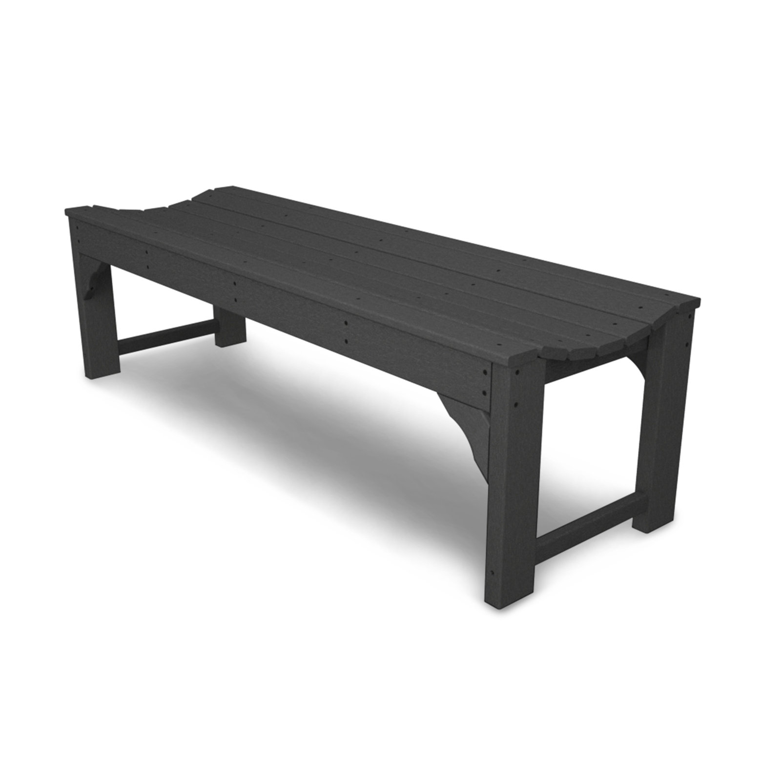 POLYWOOD® Traditional Garden 60" Picnic Bench, Slate Gray, 60"