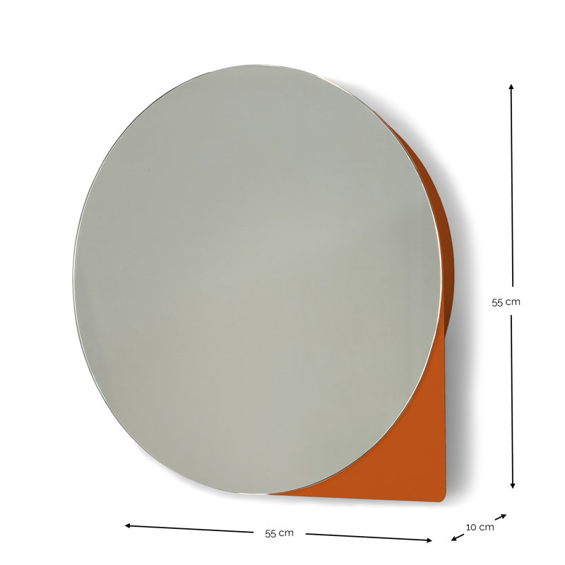 Spinder X BUDDE Steel Mirror, 55 cm H x 55 cm W, Red