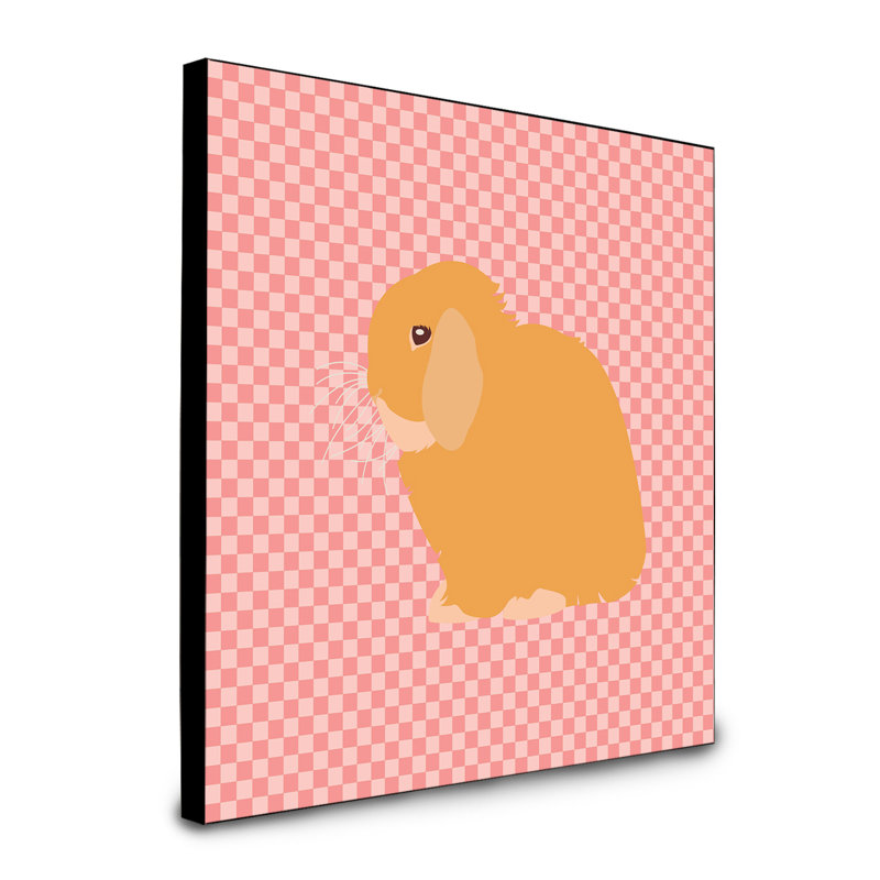 Panneau mural d’art de lapin lop holland Renzo, Rose