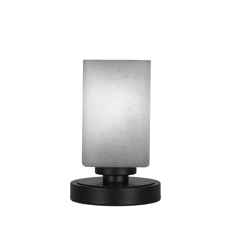 Lampe d'appoint Whitmire illustrée d'un verre carré de 4 po, Blanc, Noir mat