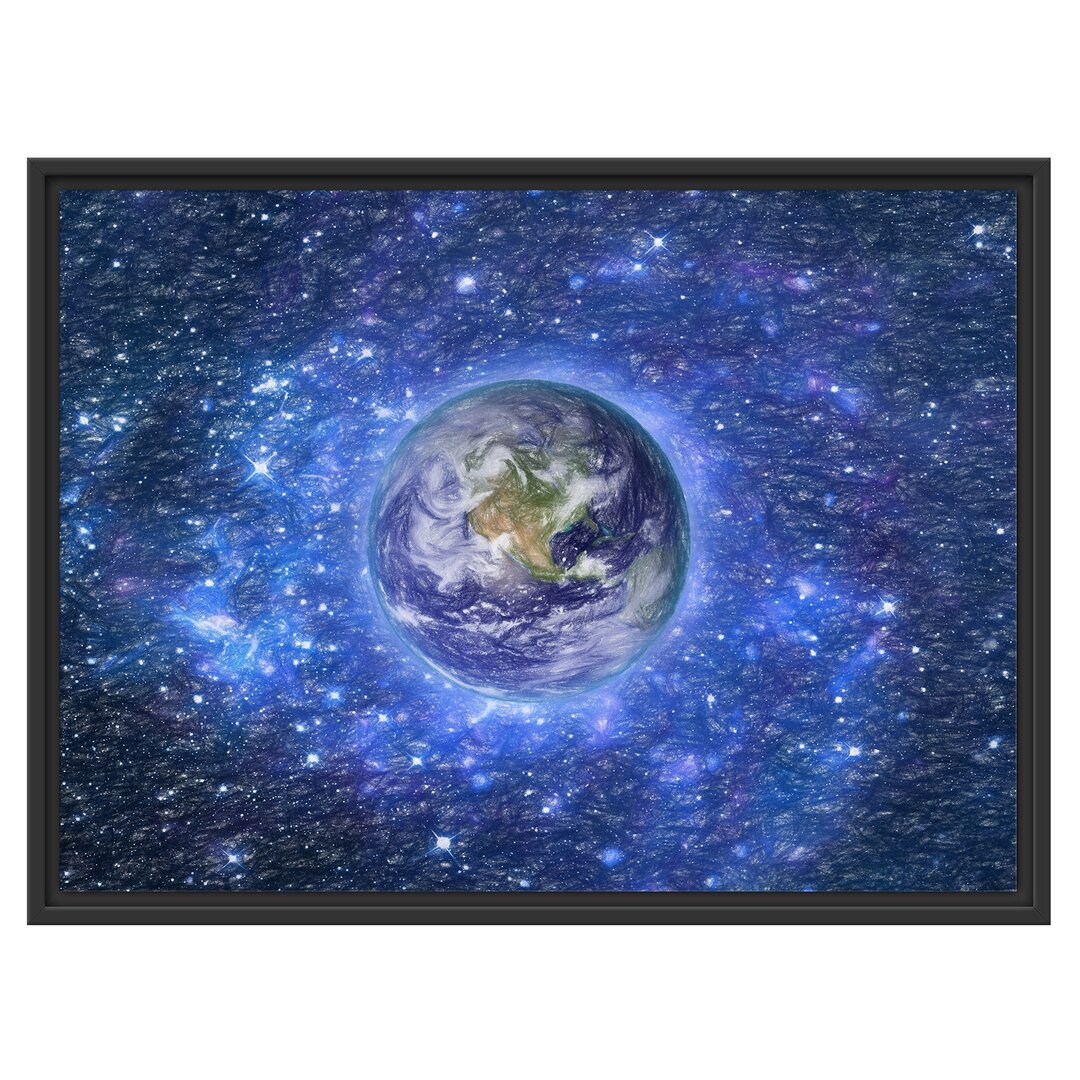 Gerahmtes Wandbild Planet ErdeWeltraum