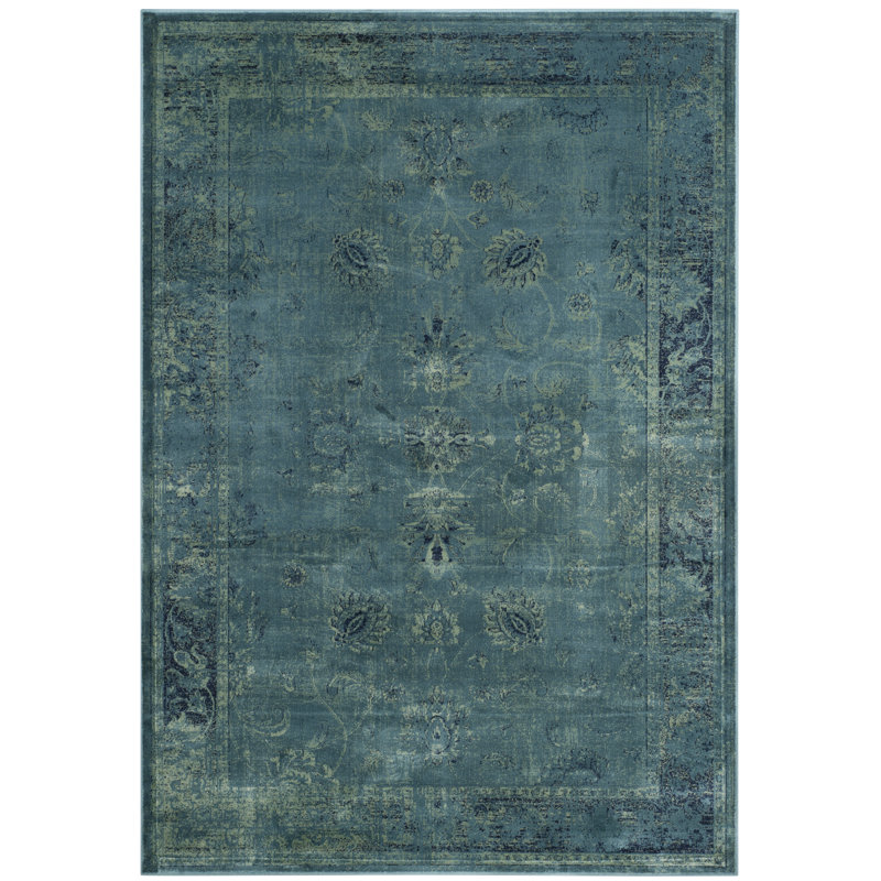 Tapis oriental vintage en viscose, Rectangle 5 pi 3 po x 7 pi 6 po