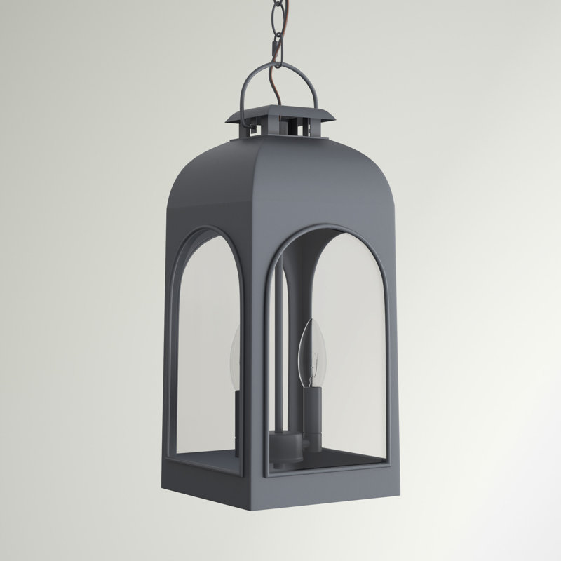 Lanterne suspendue d'extérieur noire à 2 lumières H 17,63 po Hamun