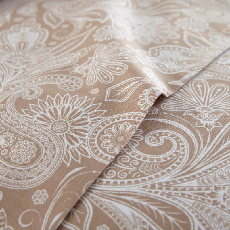 Ensemble de draps South Melody Linens Pure, Simple, Taupe, Paisley