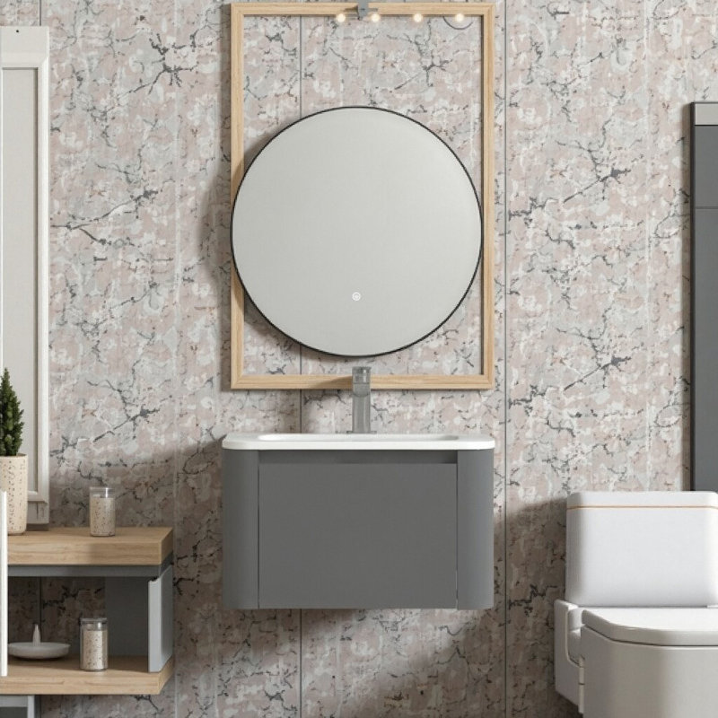 Meuble-lavabo flottant 24 po avec lavabo intégré - rangement mural moderne, tiroir à fermeture en douceur et conception compacte pour les petites salles de bain