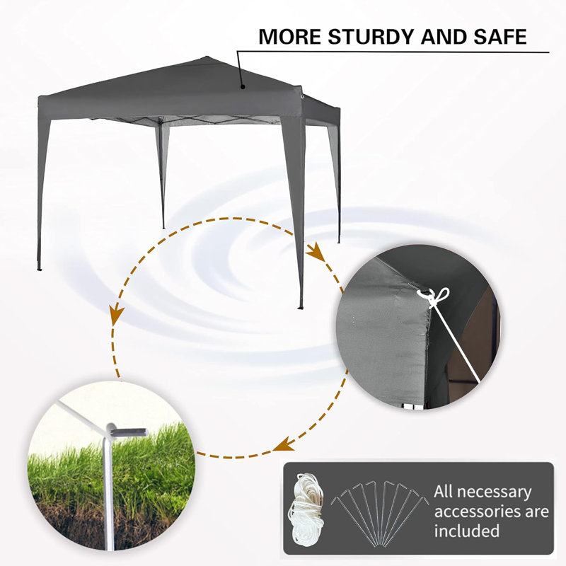 Janvey 2m x 2m Aluminium Pop-Up Gazebo, Grey