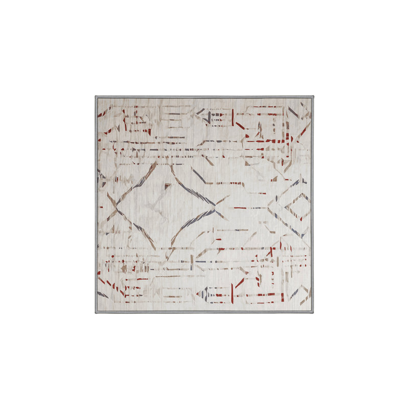 Tapis gris soyeux et moelleux, Carré 7 pi