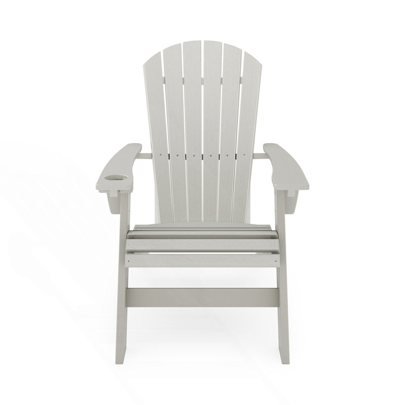 Chaise Adirondack, bois d'œuvre robuste en polyéthylène haute densité pour la piscine, le patio et le jardin, Gris foncé