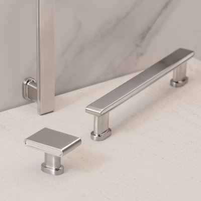 Nouvelle collection de boutons carrés en laiton avec base ronde