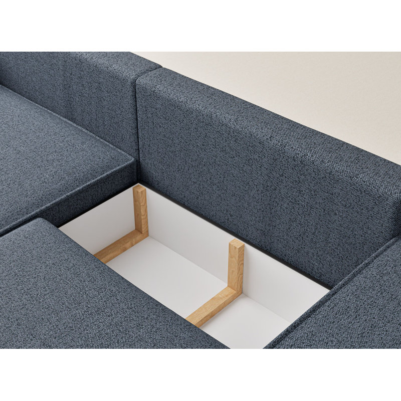 3 Seater Corner Sofa, Blue, Left Hand Facing