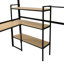 Lit mezzanine multifonctionnel en métal avec escalier, bureau intégré et tablettes pour une utilisation accrue de l'espace et une vie confortable