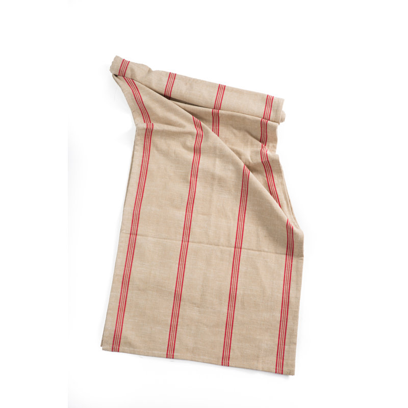 Rebello Cotton Striped Runner, 103" H x 20.5" W x 0.25" L, Classic Red