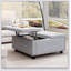 Banc de rangement carré gris clair