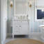 Meuble-lavabo autoportant de 30 po avec lavabo en céramique, tiroir rabattable et support de porte, style moderne (noir / blanc / bleu / vert)-1859794672