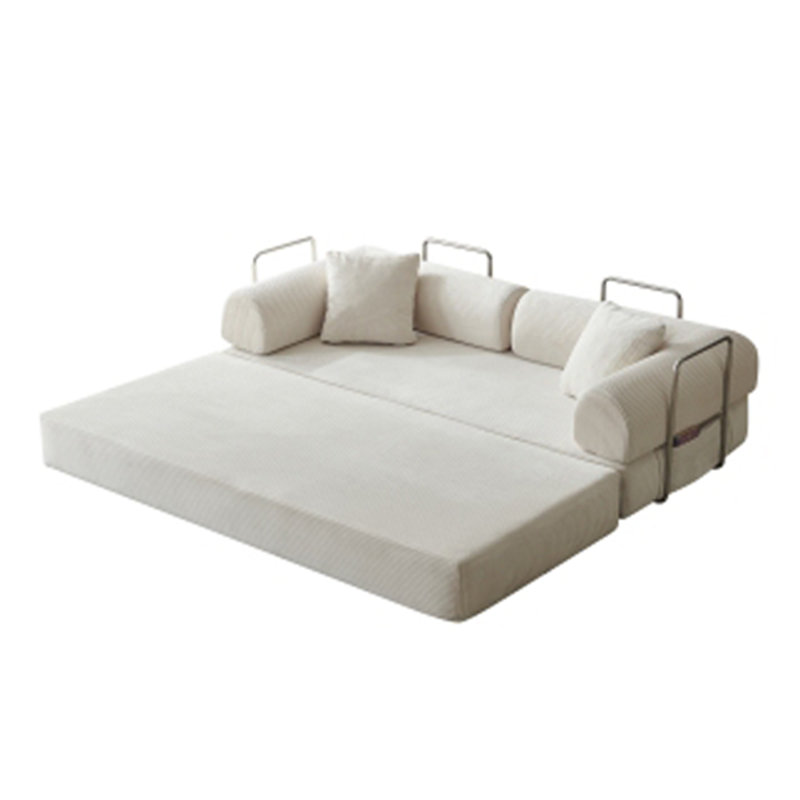 Canapé-lit convertible à plancher noir 78,8 po Compression, Blanc